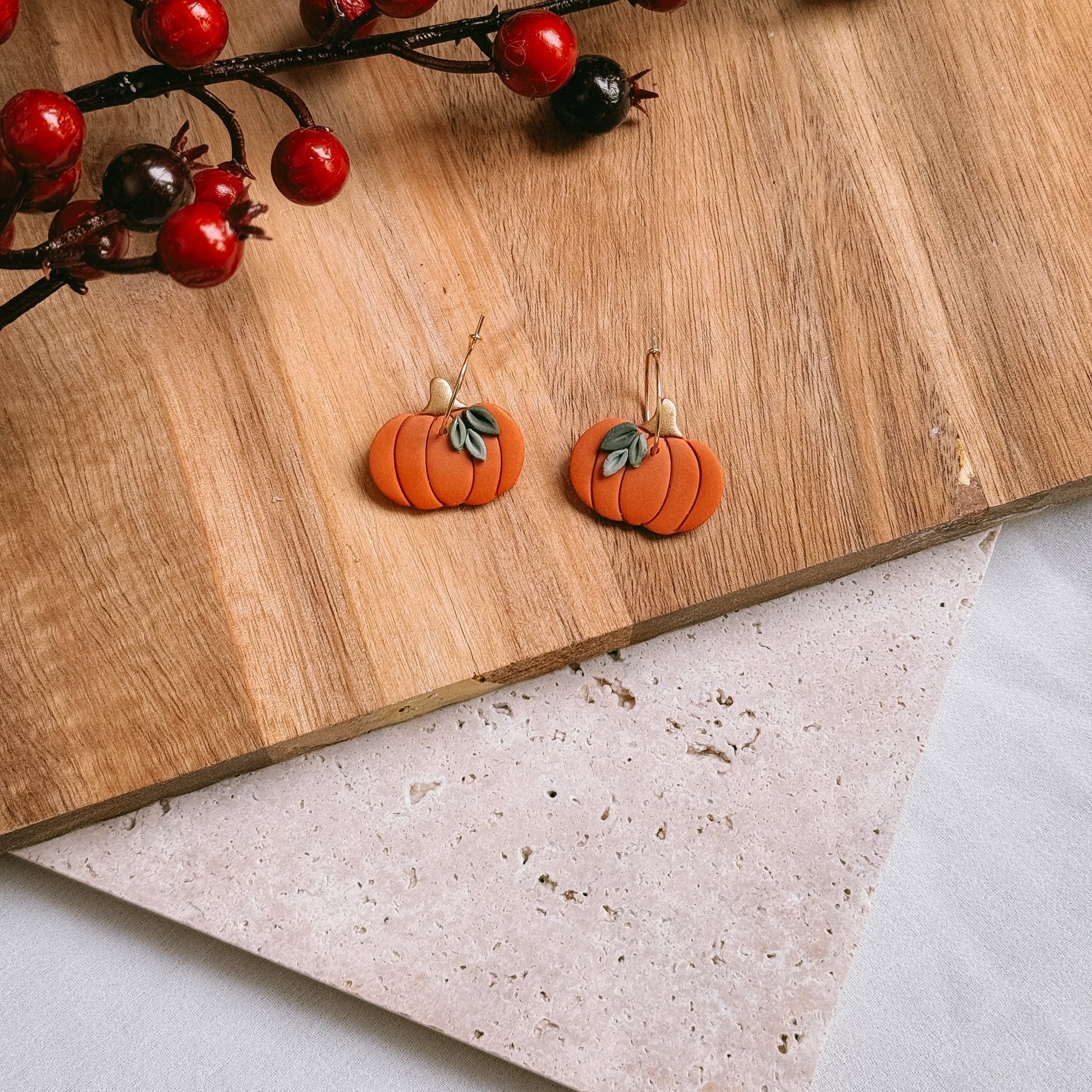 Pumpkin hoops - Earrings - CLN Atelier