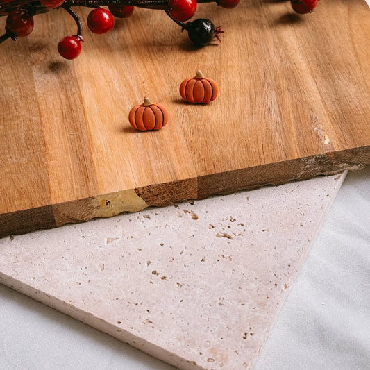 Pumpkin mini studs - Earrings - CLN Atelier