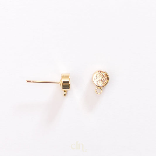 Round 6mm stud with loop (gold and silver) - Earring findings - CLN Atelier