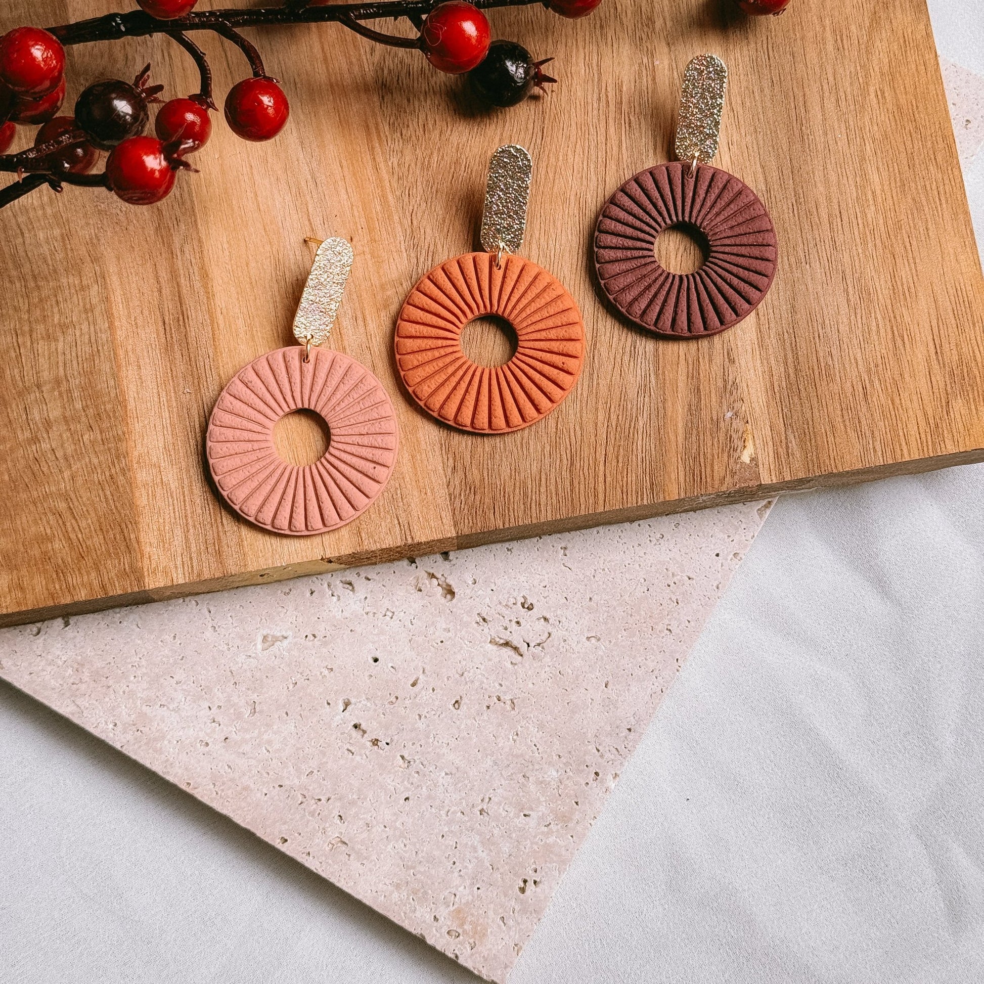 Round autumn dangles - Earrings - CLN Atelier