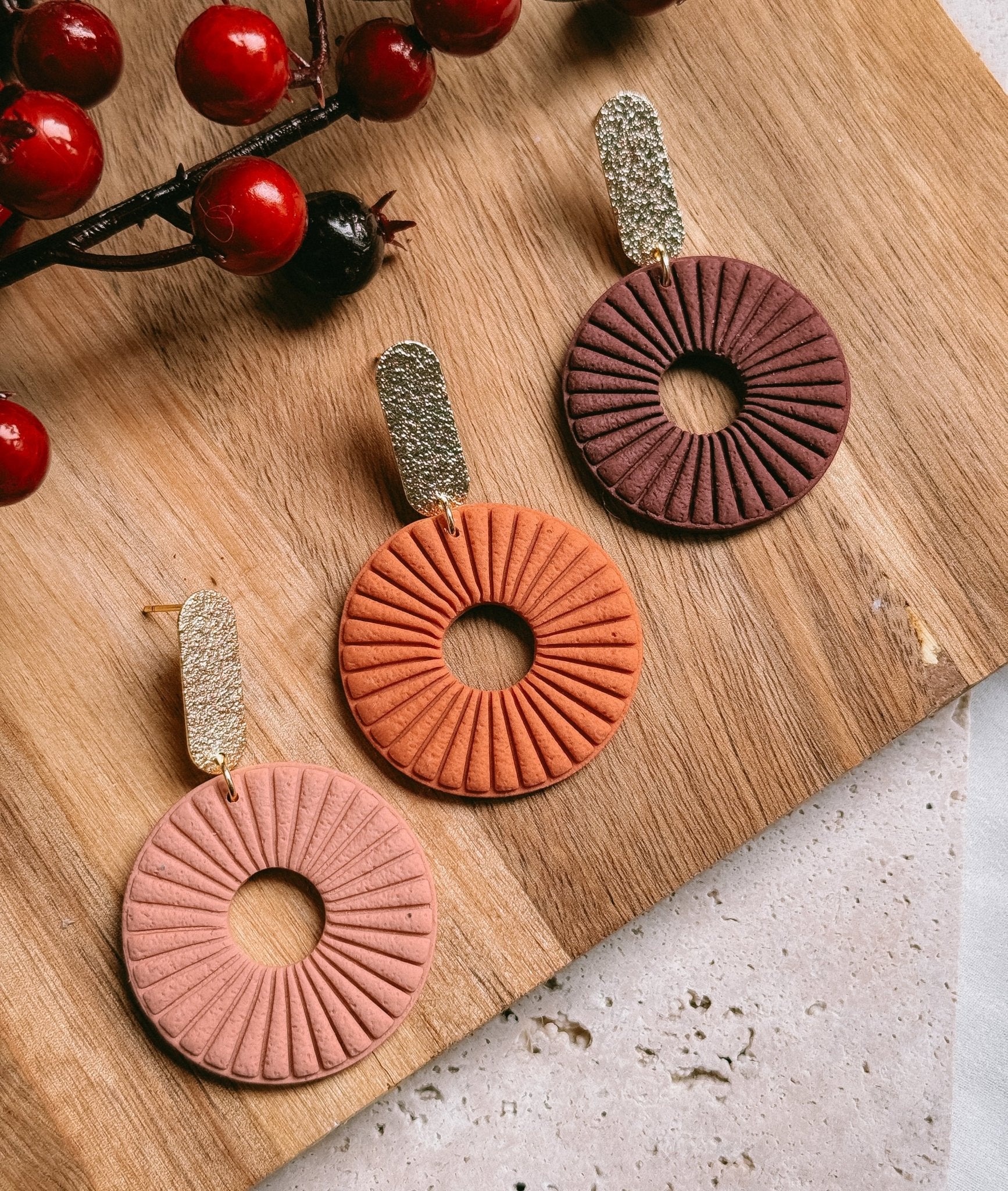 Round autumn dangles - Earrings - CLN Atelier