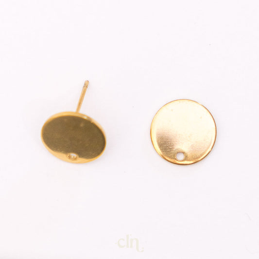 Round posts Ion plated stainless steel - Earring findings - CLN Atelier