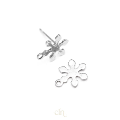 Snowflake stud with loop silver - Earring findings - CLN Atelier