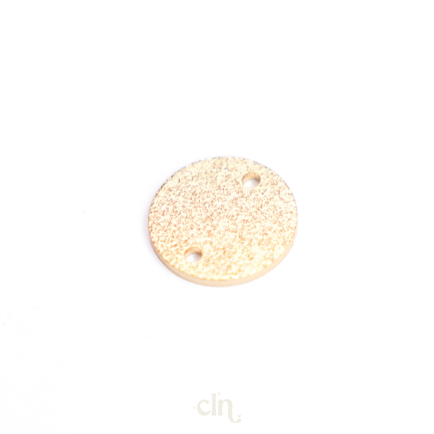 Speckled circle charm 12mm 24K gold plated - CLN Atelier