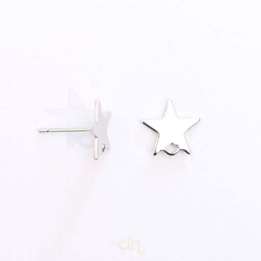 Star stud with loop silver - Earring findings - CLN Atelier