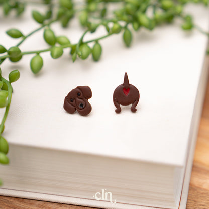 Teckel - Dachshund - Sausage Dog studs - Earrings - CLN Atelier