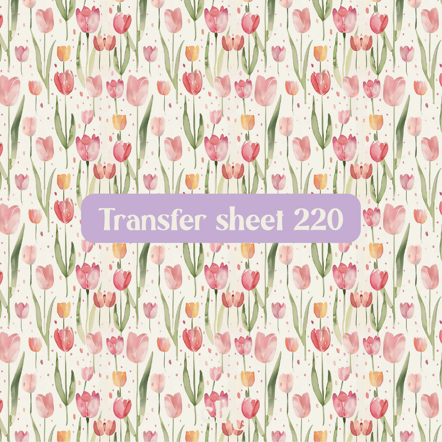 Transfer sheet 220 - Tulips, flower, pink - Transfer paper - CLN Atelier