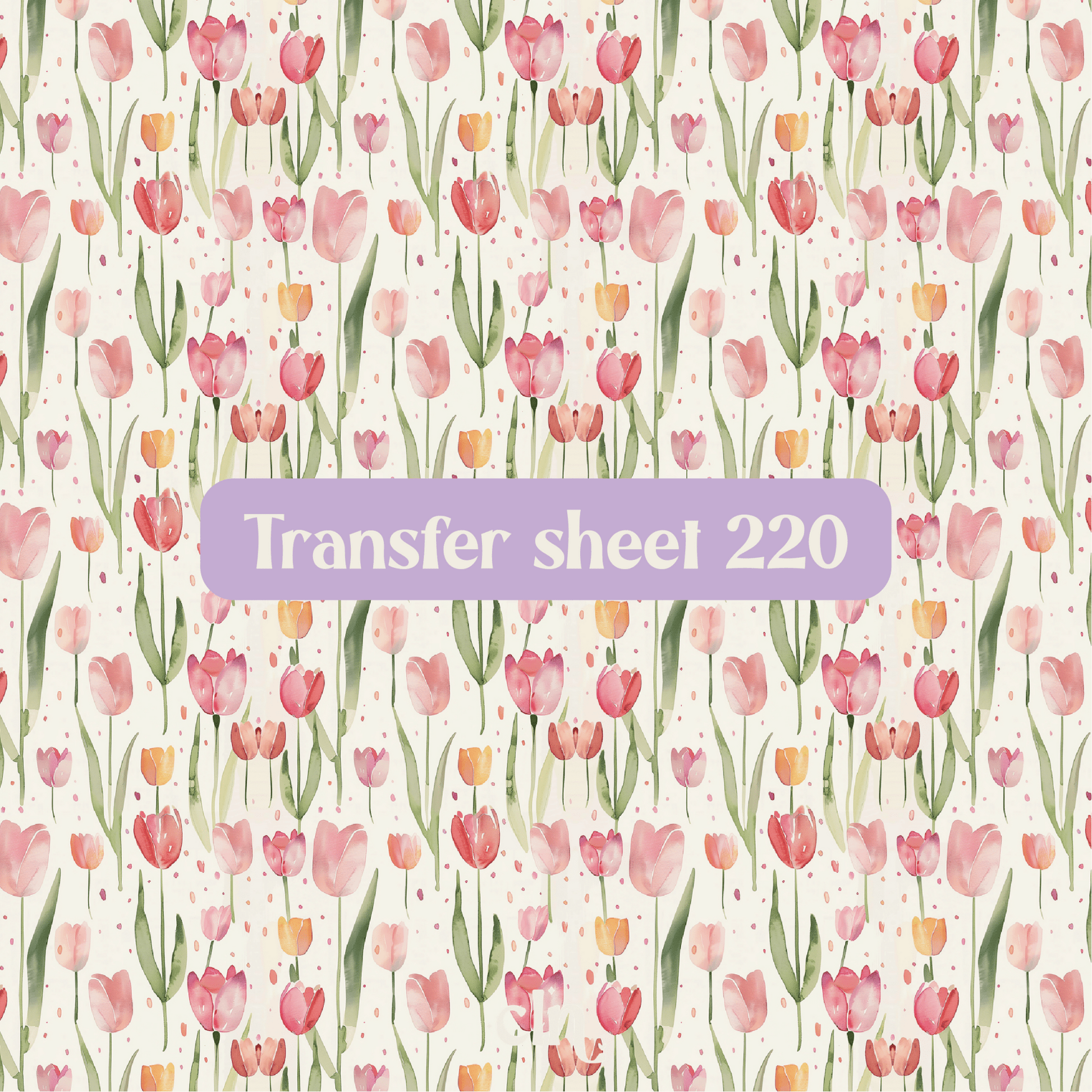 Transfer sheet 220 - Tulips, flower, pink - Transfer paper - CLN Atelier