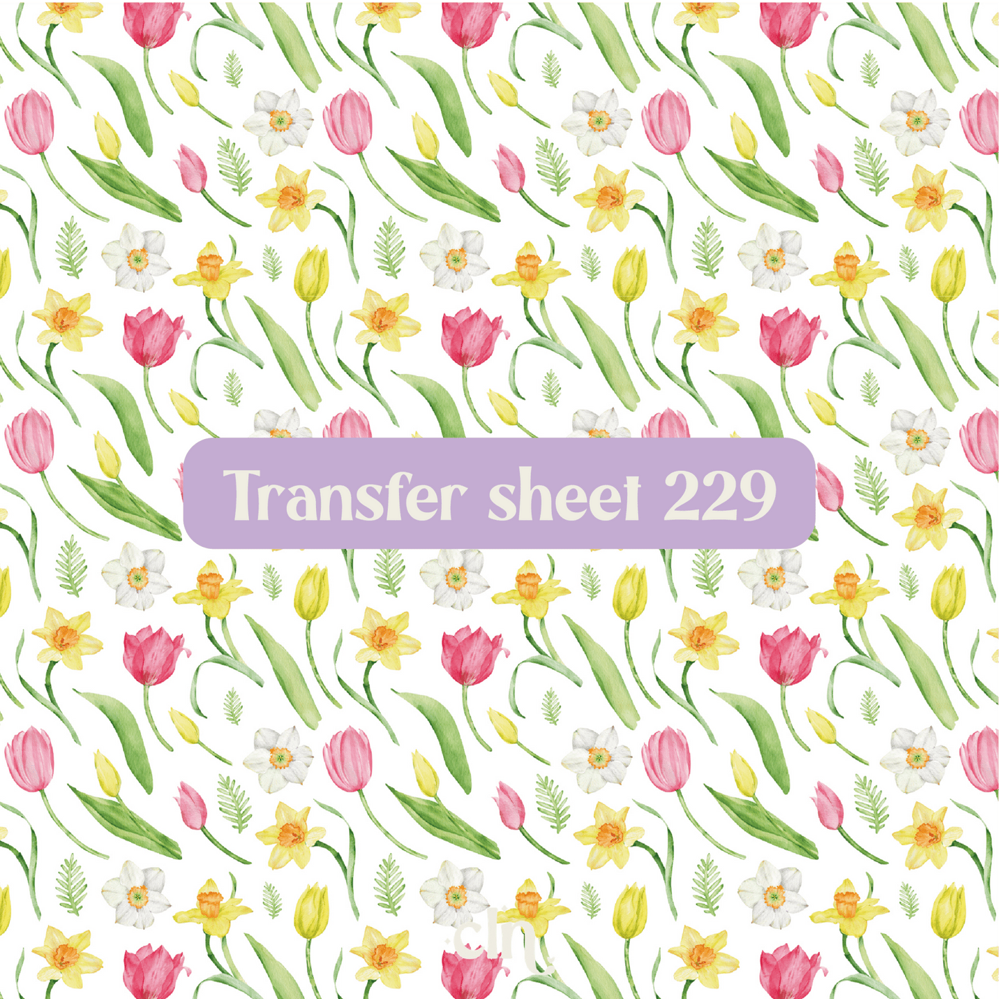 Transfer sheet 229 - Tulips, flowers, daffodils - Transfer paper - CLN Atelier