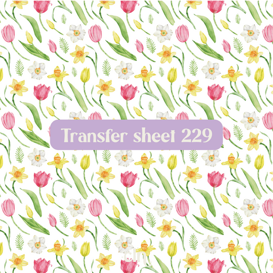 Transfer sheet 229 - Tulips, flowers, daffodils - Transfer paper - CLN Atelier