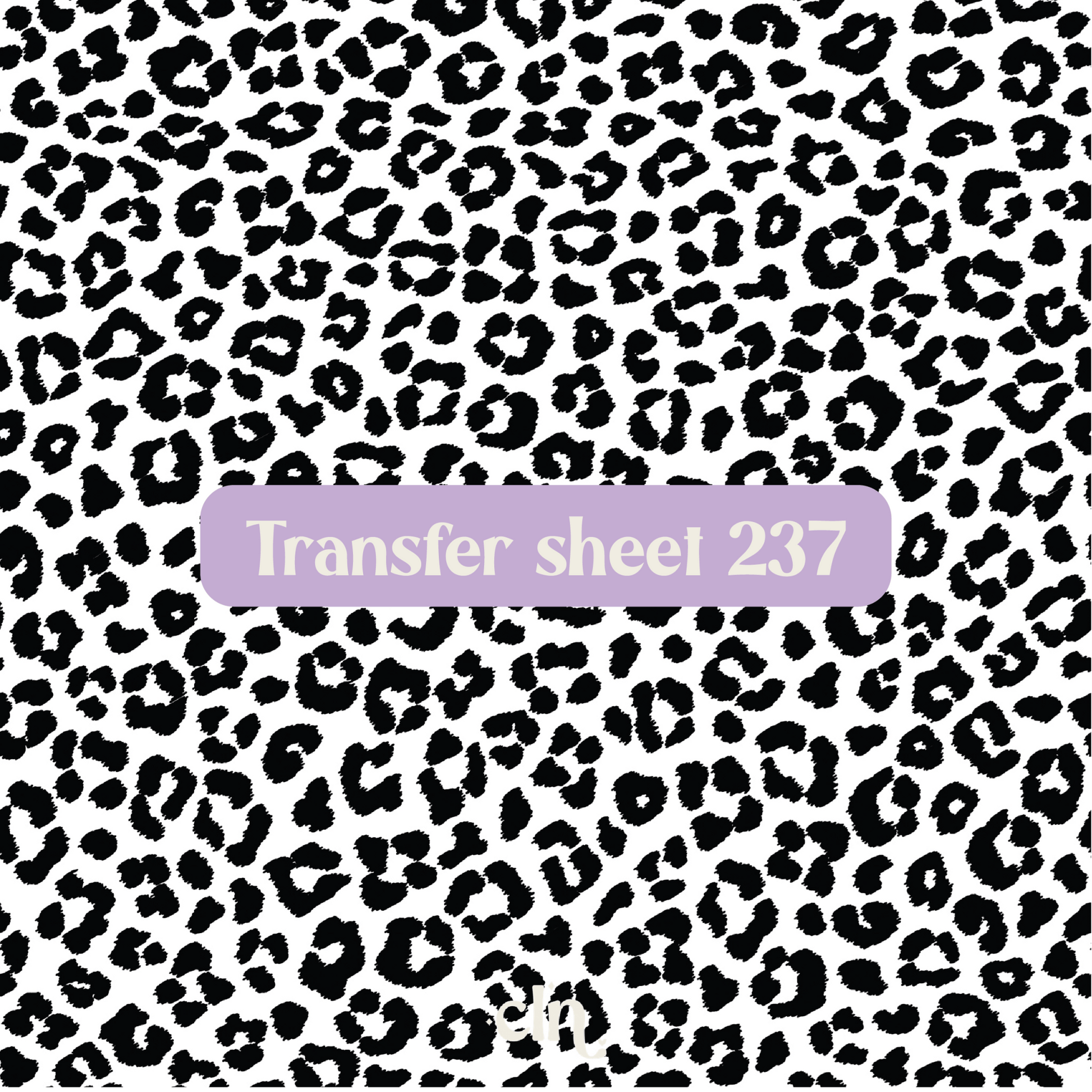 Transfer sheet 237 - Leopard pattern black and white - Transfer paper - CLN Atelier