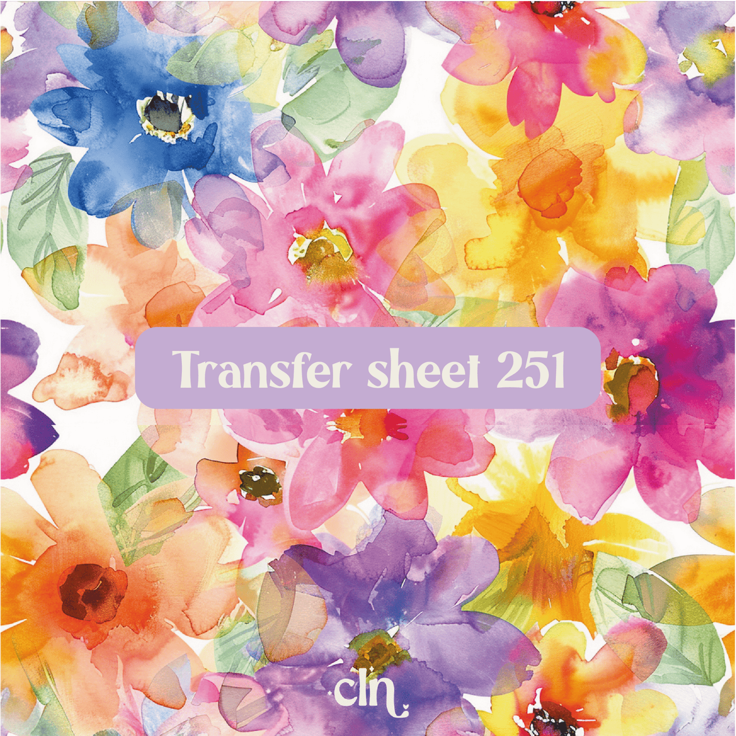 Transfer sheet 251 - Watercolor wildflowers - Transfer paper - CLN Atelier