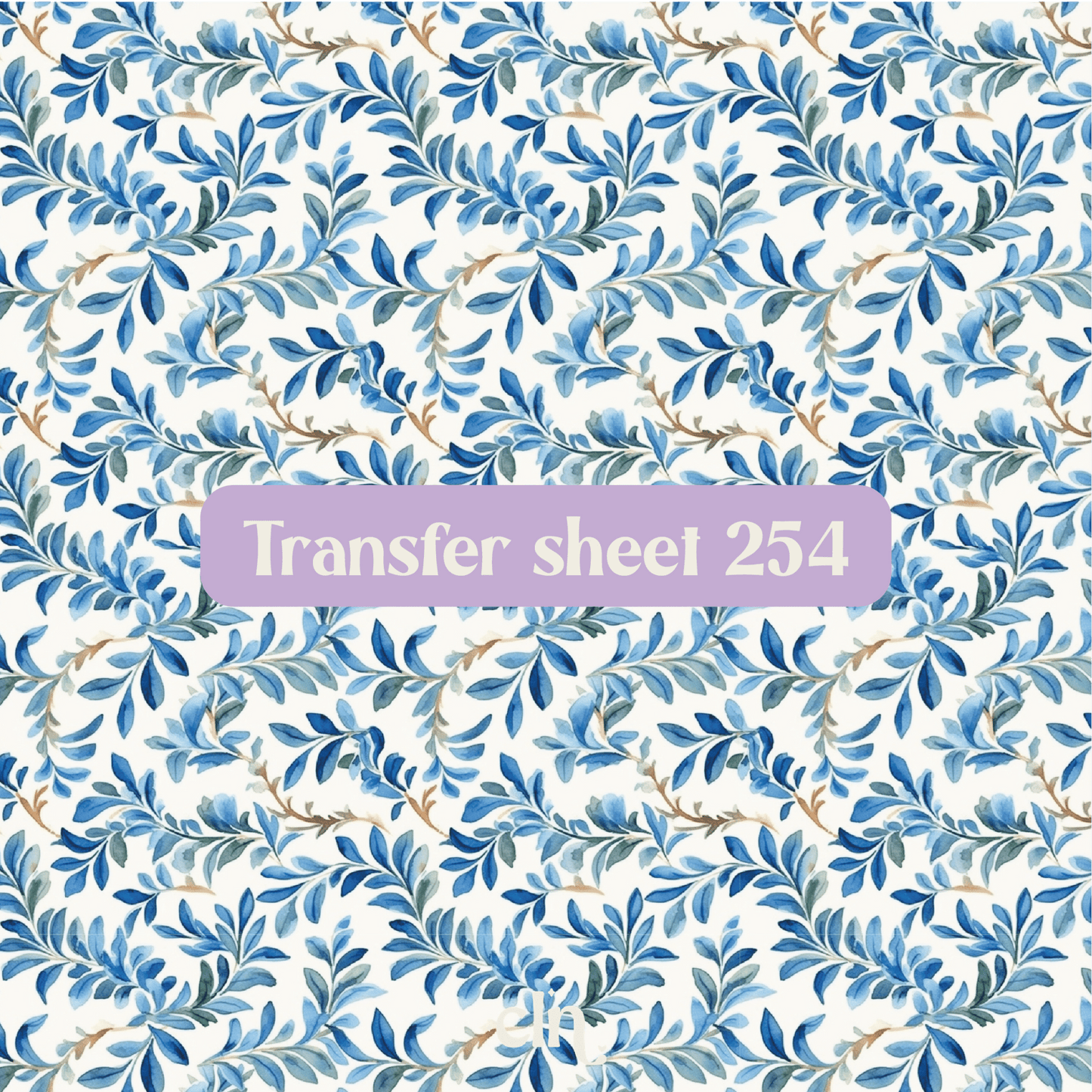 Transfer sheet 254 - Blue leaves, branches - Transfer paper - CLN Atelier