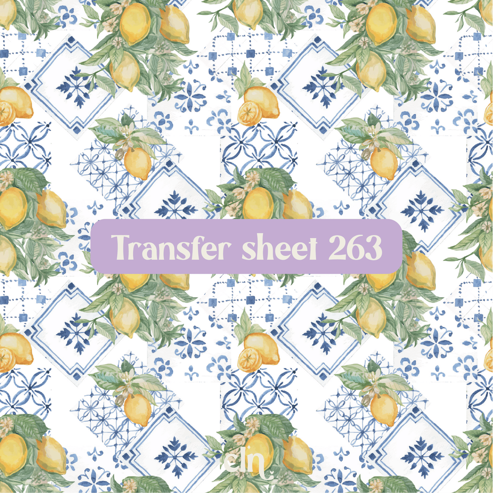 Transfer sheet 263 - Lemons, tiles, fruit - Transfer paper - CLN Atelier