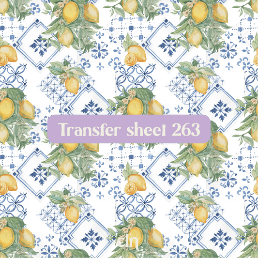 Transfer sheet 263 - Lemons, tiles, fruit - Transfer paper - CLN Atelier