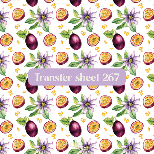 Transfer sheet 267 - Passionfruit, flowers - Transfer paper - CLN Atelier