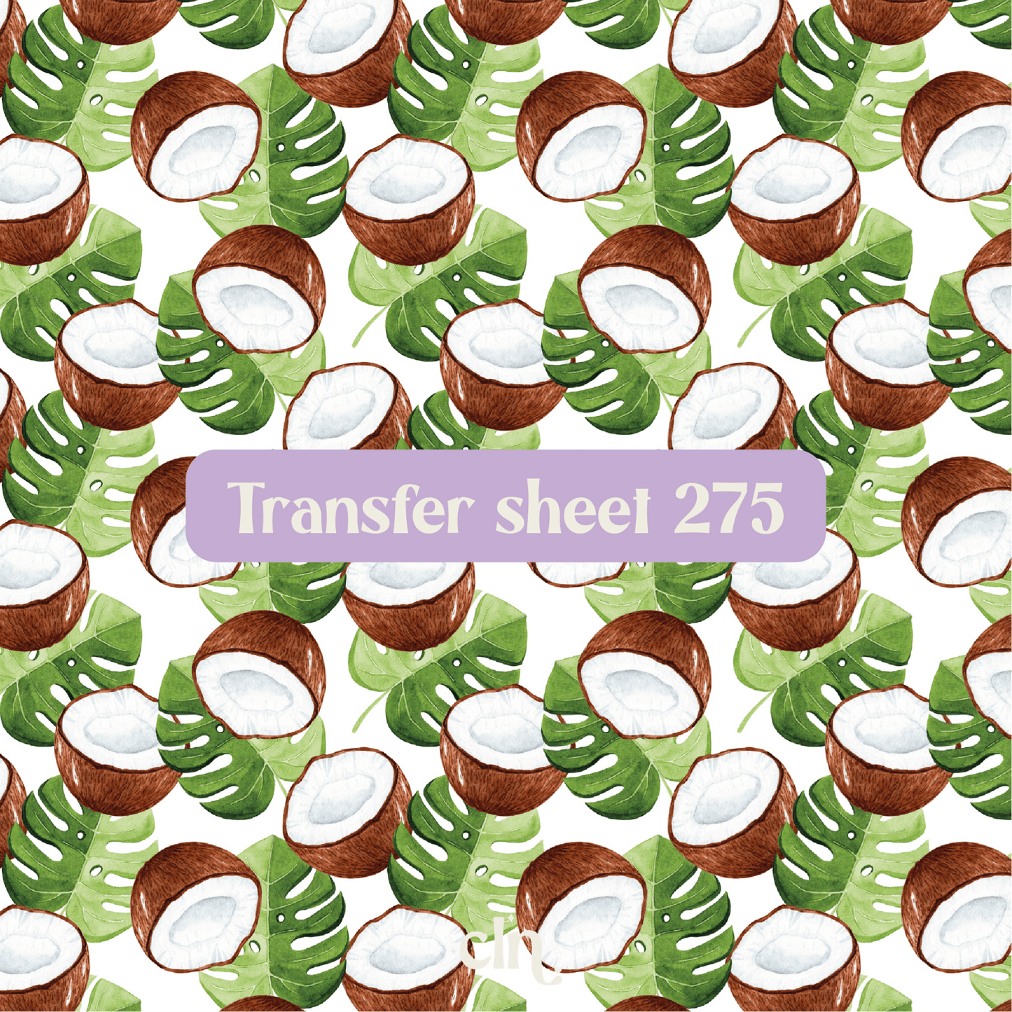 Transfer sheet 275 - Coconuts, fruit - Transfer paper - CLN Atelier