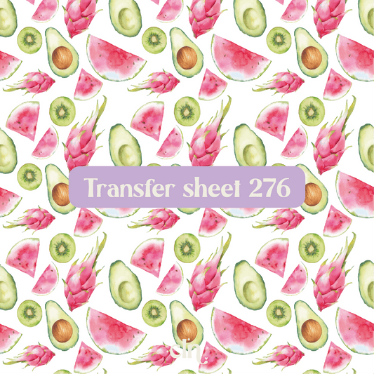 Transfer sheet 276 - Guava, kiwi, avocado, watermelon fruits - Transfer paper - CLN Atelier