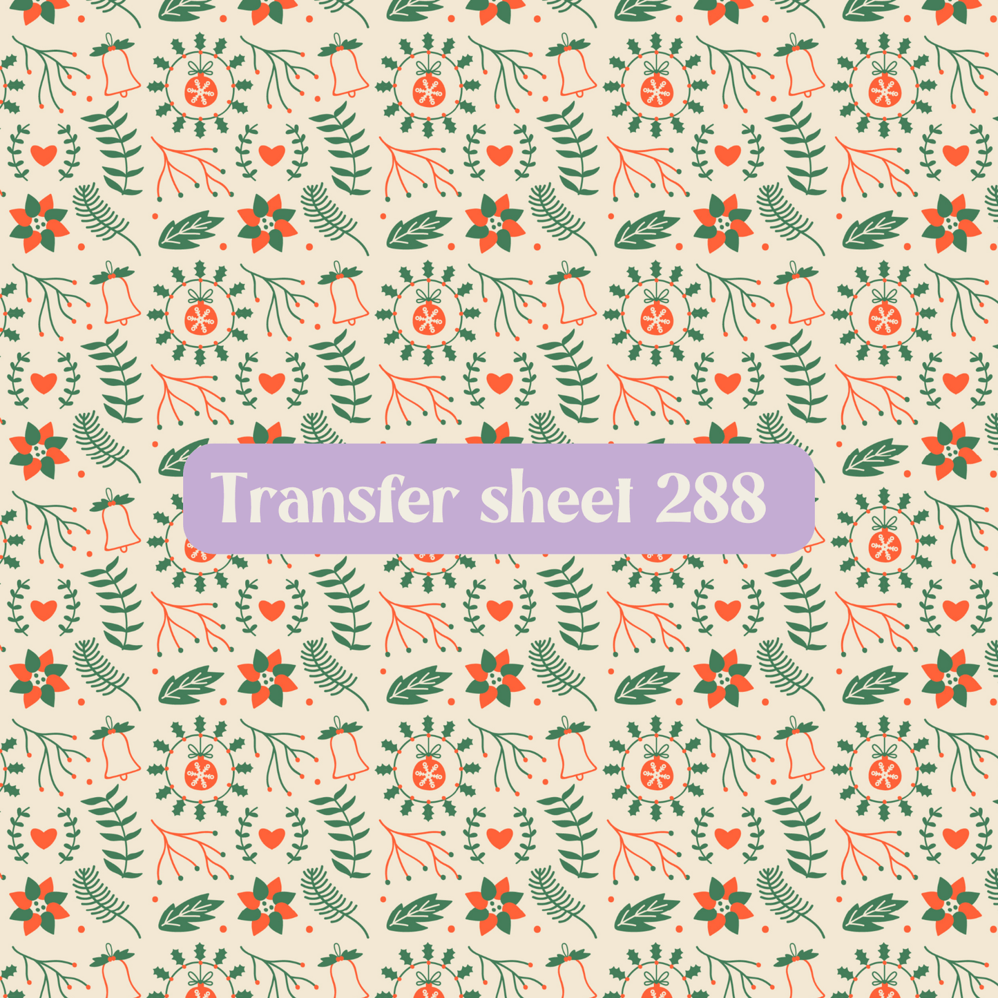 Transfer sheet 288 - Christmas leaves, holly, winter - Transfer paper - CLN Atelier