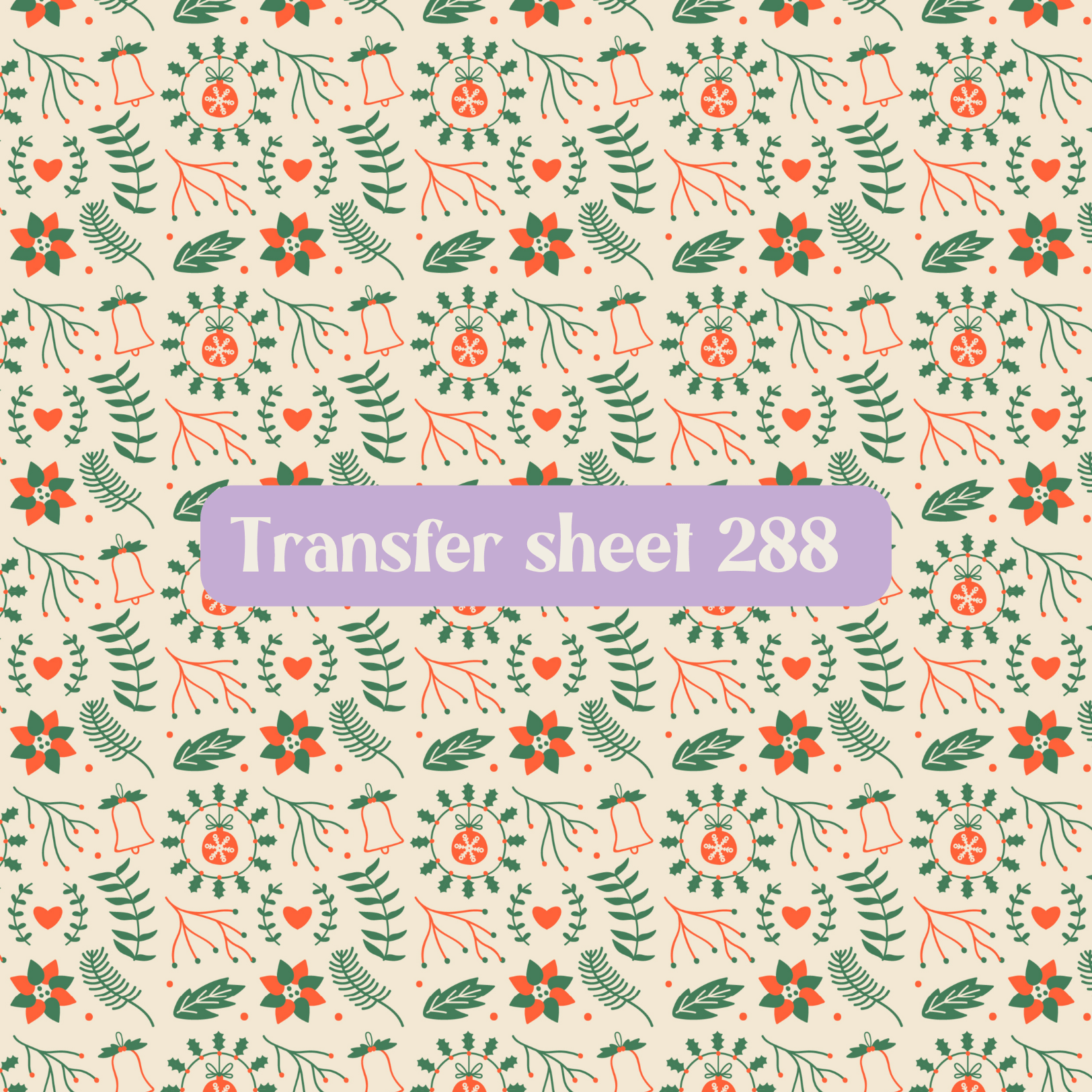 Transfer sheet 288 - Christmas leaves, holly, winter - Transfer paper - CLN Atelier
