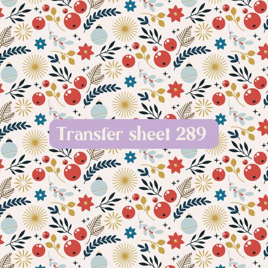Transfer sheet 289 - Christmas ornaments, berry, winter - Transfer paper - CLN Atelier