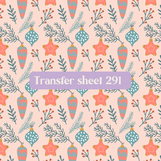 Transfer sheet 291 - Mistletoe, Christmas, Winter, orange, ornanament - Transfer paper - CLN Atelier