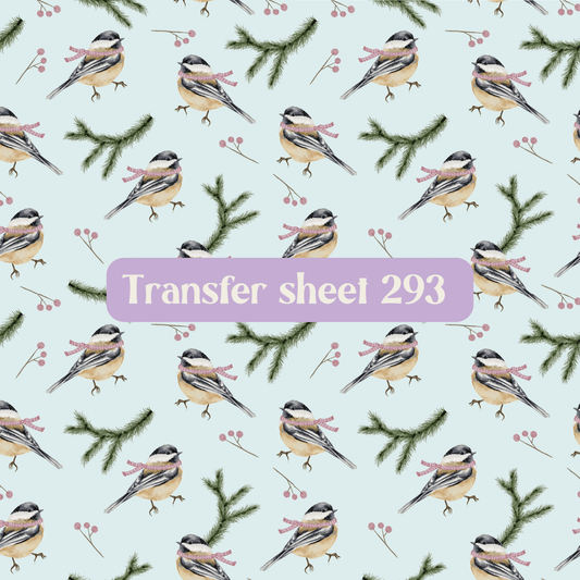 Transfer sheet 293 - Bird, tit, blue winter - Transfer paper - CLN Atelier