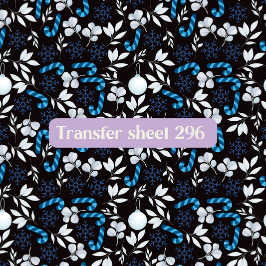 Transfer sheet 296 - Blue flowers - Transfer paper - CLN Atelier