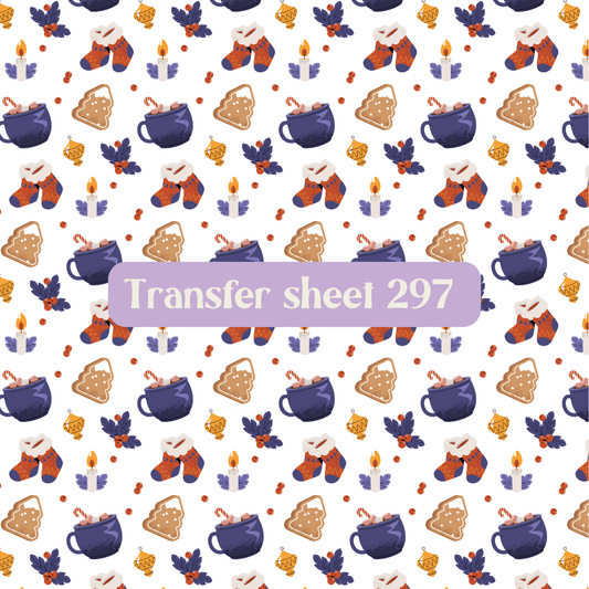 Transfer sheet 297 - Christmas items, gingerbread, tea, winter - Transfer paper - CLN Atelier