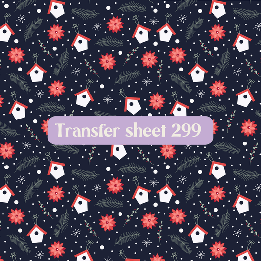 Transfer sheet 299 - Winter, birds house, Christmas - Transfer paper - CLN Atelier