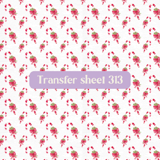 Transfer sheet 313 - Christmas, candy cane, winter - Transfer paper - CLN Atelier