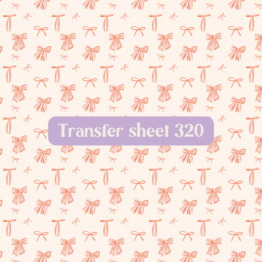 Transfer sheet 320 - Bows, red and white, cute, coquette - Transfer paper - CLN Atelier