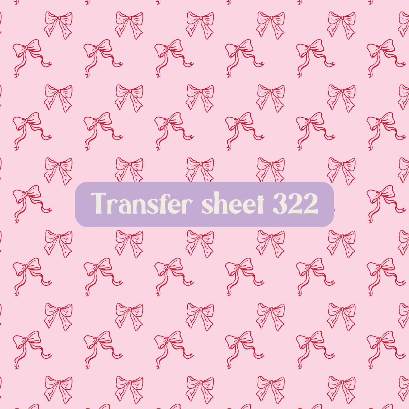 Transfer sheet 322 - Bows, red and pink, cute, coquette - Transfer paper - CLN Atelier