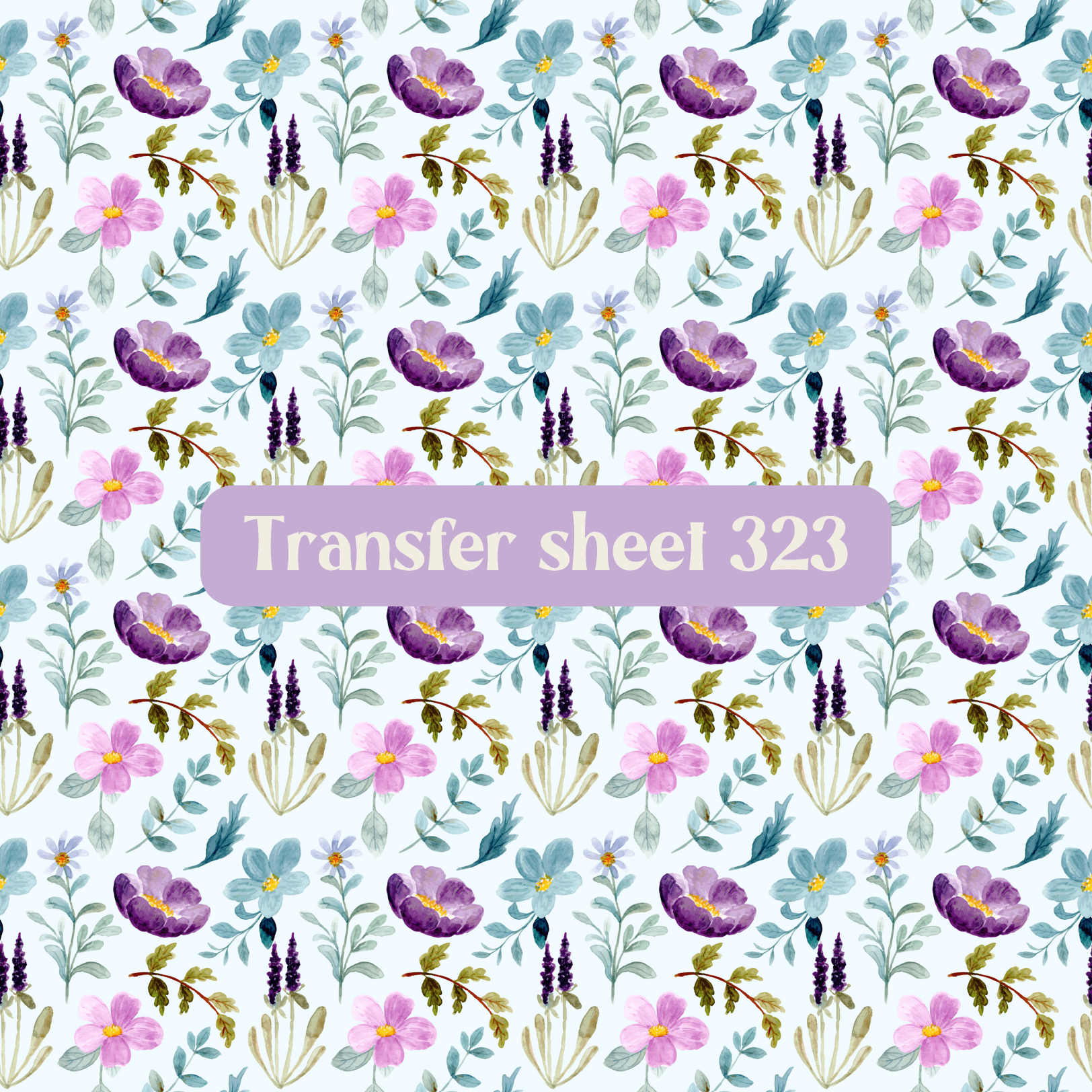 Transfer sheet 323 - Purple flowers - Transfer paper - CLN Atelier