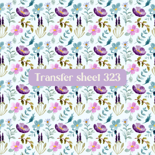 Transfer sheet 323 - Purple flowers - Transfer paper - CLN Atelier