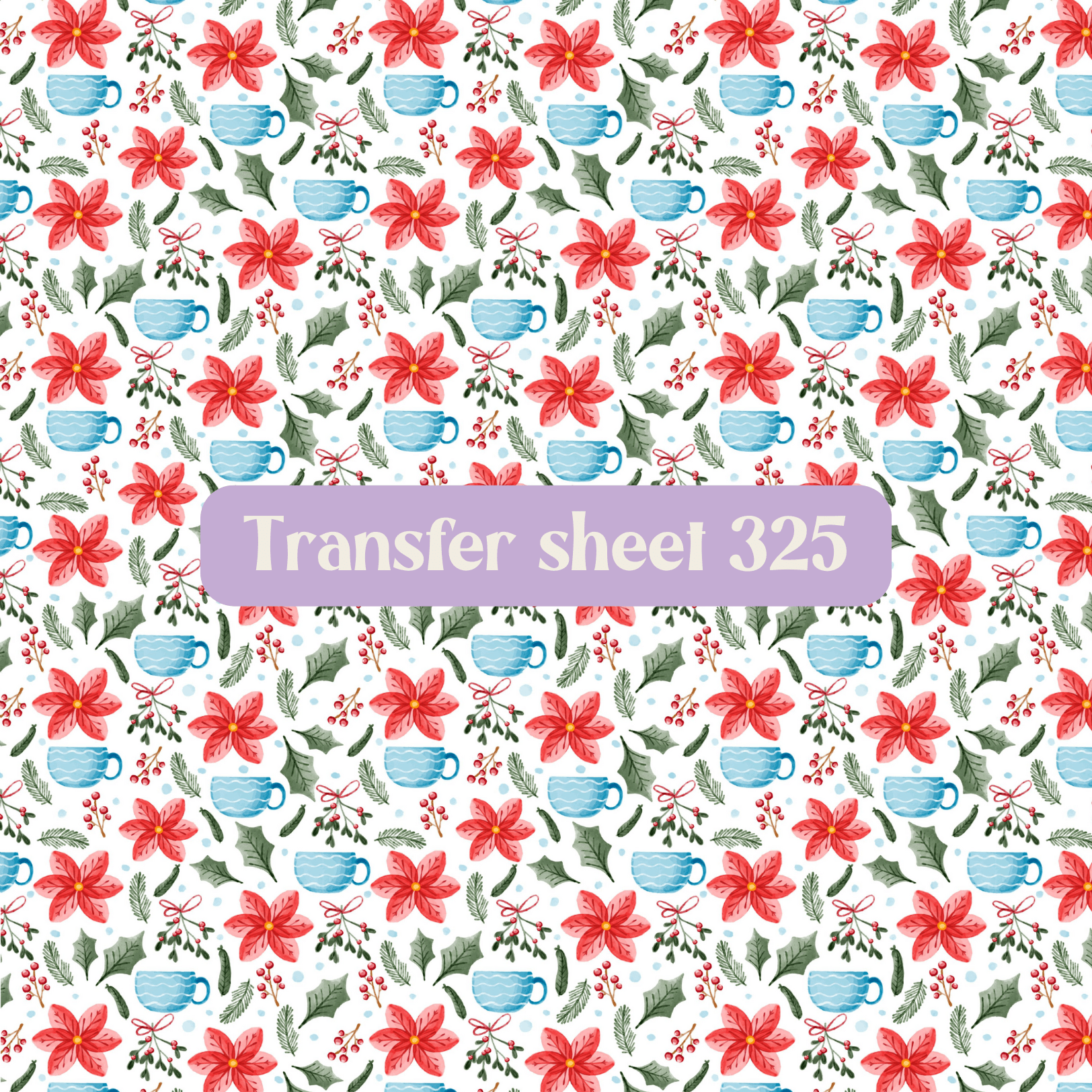 Transfer sheet 325 - Christmas, poinsettia, winter elements - Transfer paper - CLN Atelier