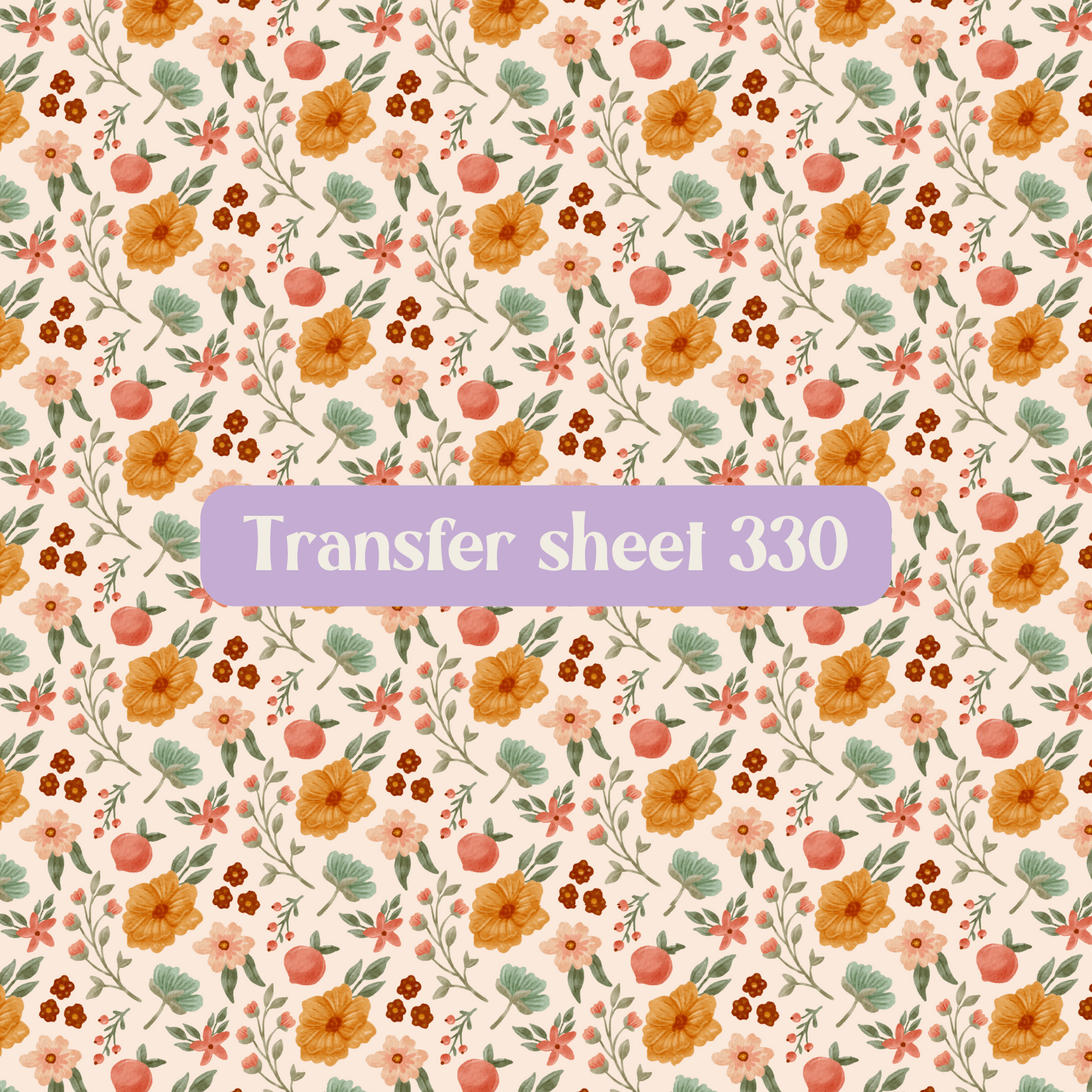 Transfer sheet 330 - Orange flowers - Transfer paper - CLN Atelier