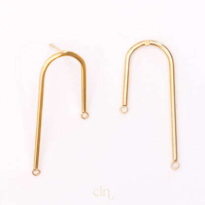 U - shaped finding 18K gold plated - Earring findings - CLN Atelier