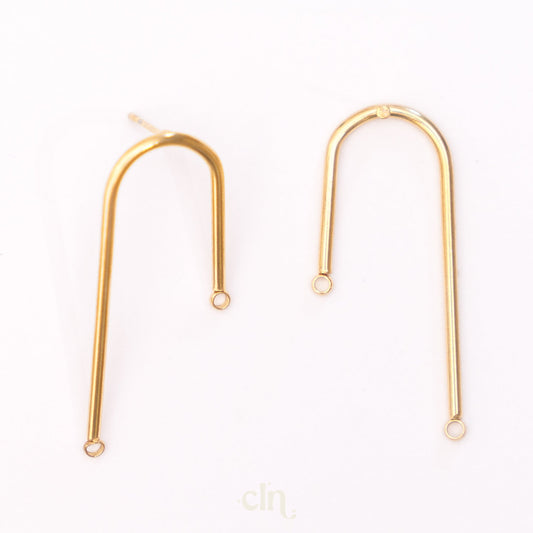 U - shaped finding 18K gold plated - Earring findings - CLN Atelier