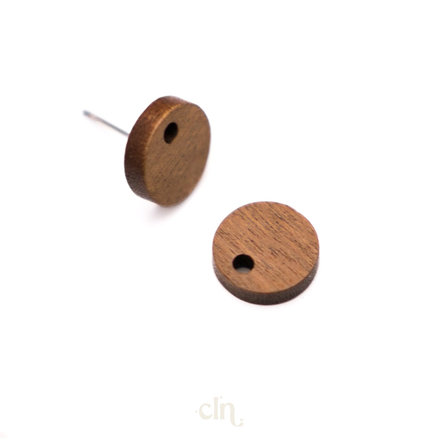 Wooden stud circle 10mm - Earring findings - CLN Atelier