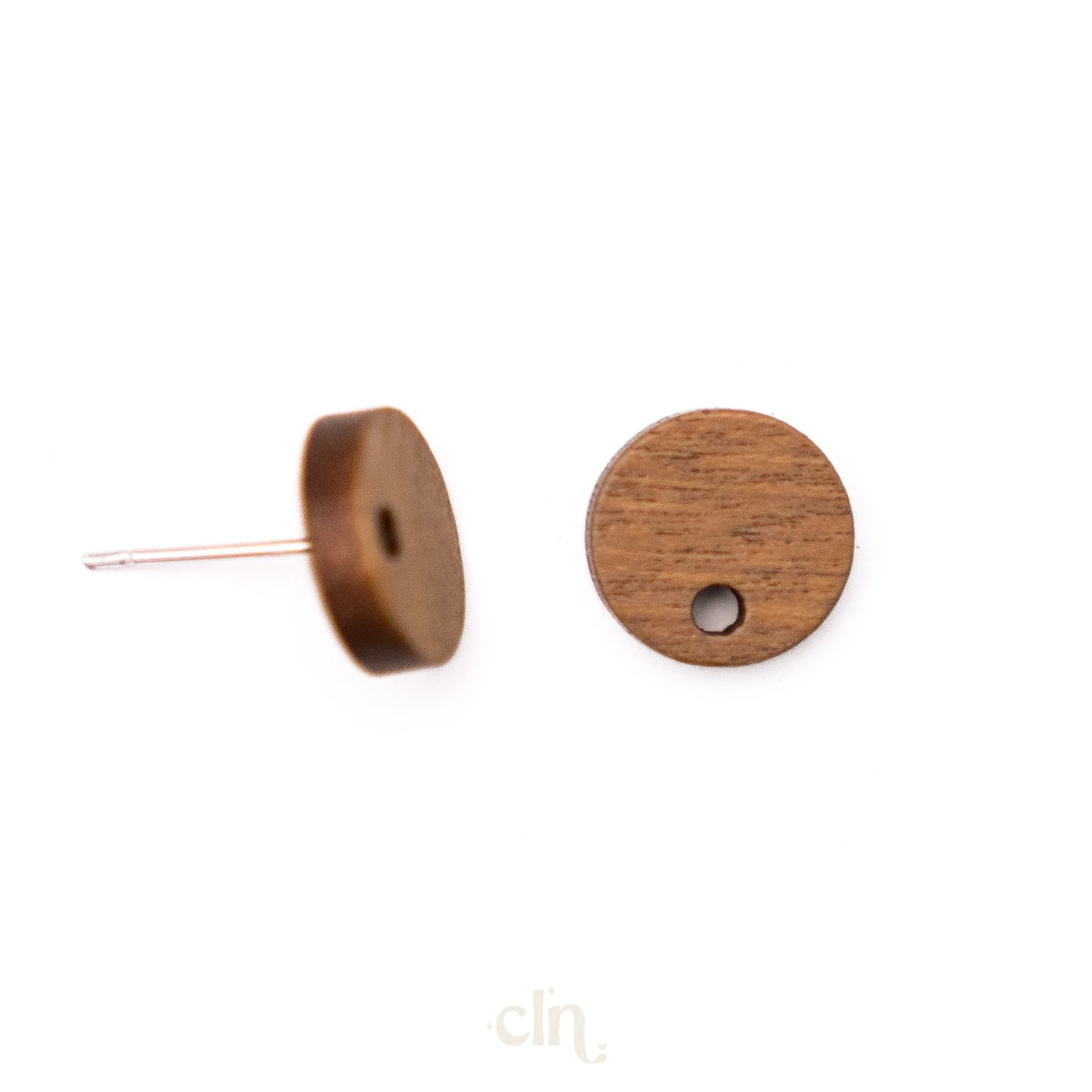 Wooden stud circle 10mm - Earring findings - CLN Atelier