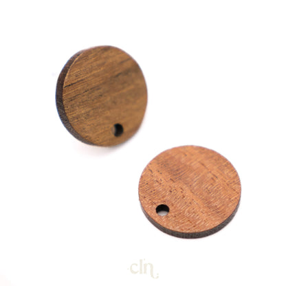 Wooden stud circle 15mm - Earring findings - CLN Atelier