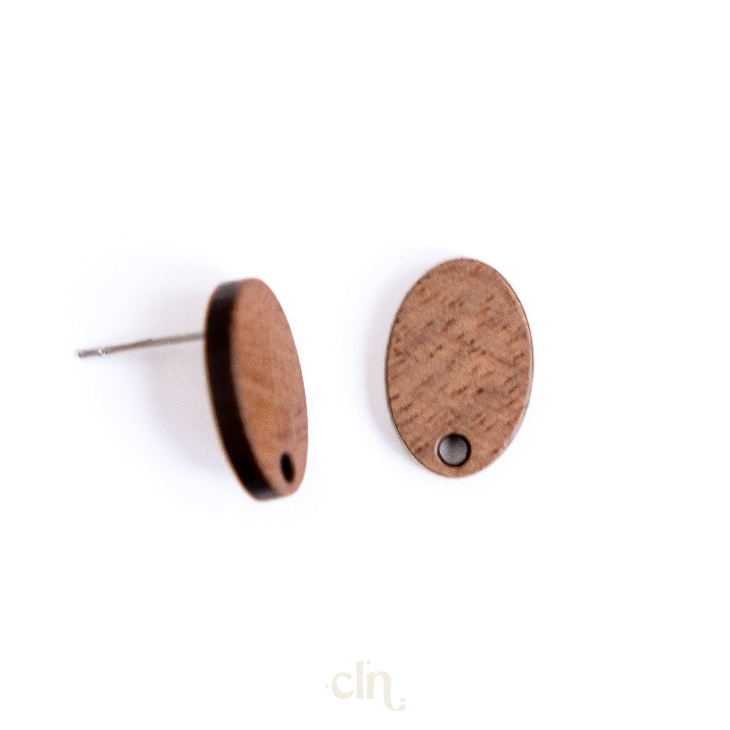 Wooden stud oval - Earring findings - CLN Atelier