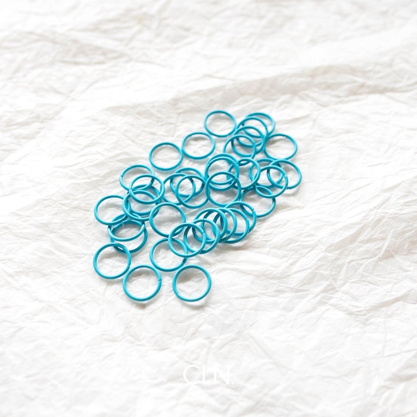 50 Lagoon Blue Jump Rings - Jump rings - CLN Atelier