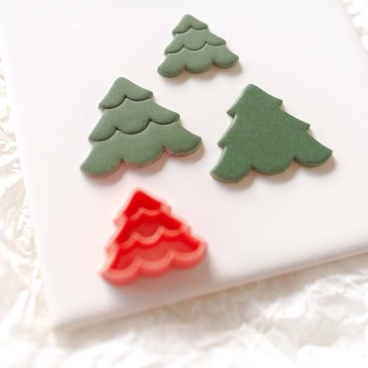 Embossed Christmas Pine Tree Autumn Earring Winter , - Cutter - CLN Atelier