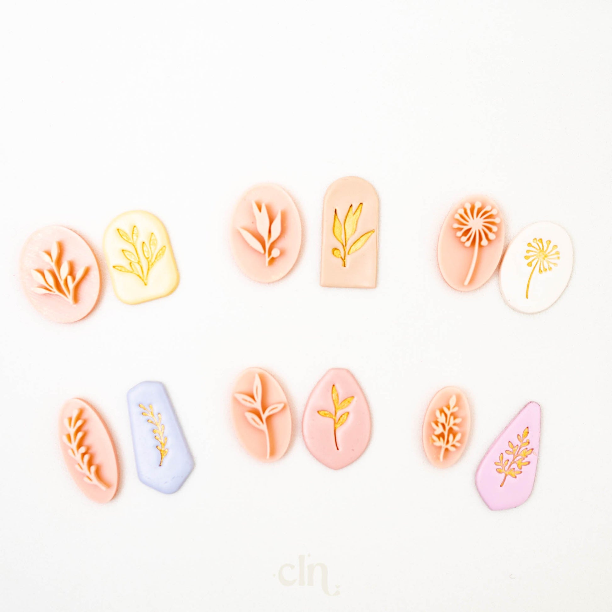 Greenery stamps - clay stamp - CLN Atelier