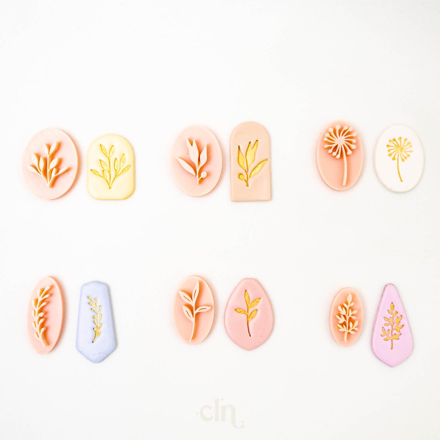 Greenery stamps - clay stamp - CLN Atelier