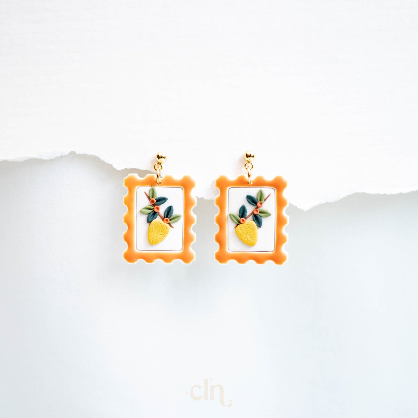 Lemon stamps - Earrings - CLN Atelier