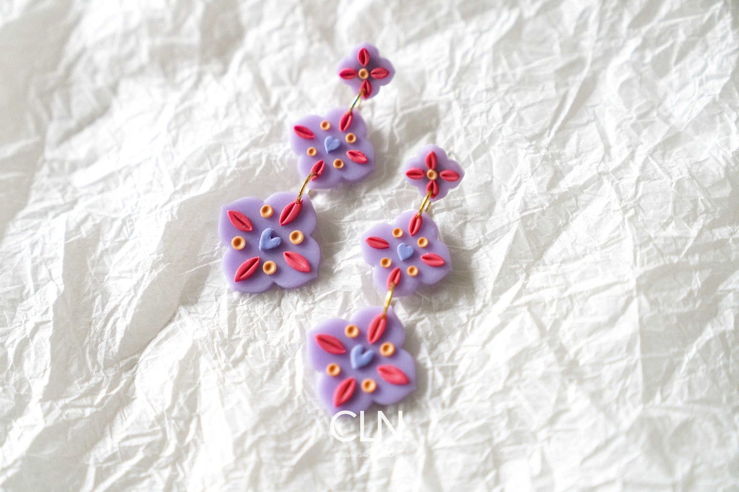 Lilac Tiles - Earrings - CLN Atelier