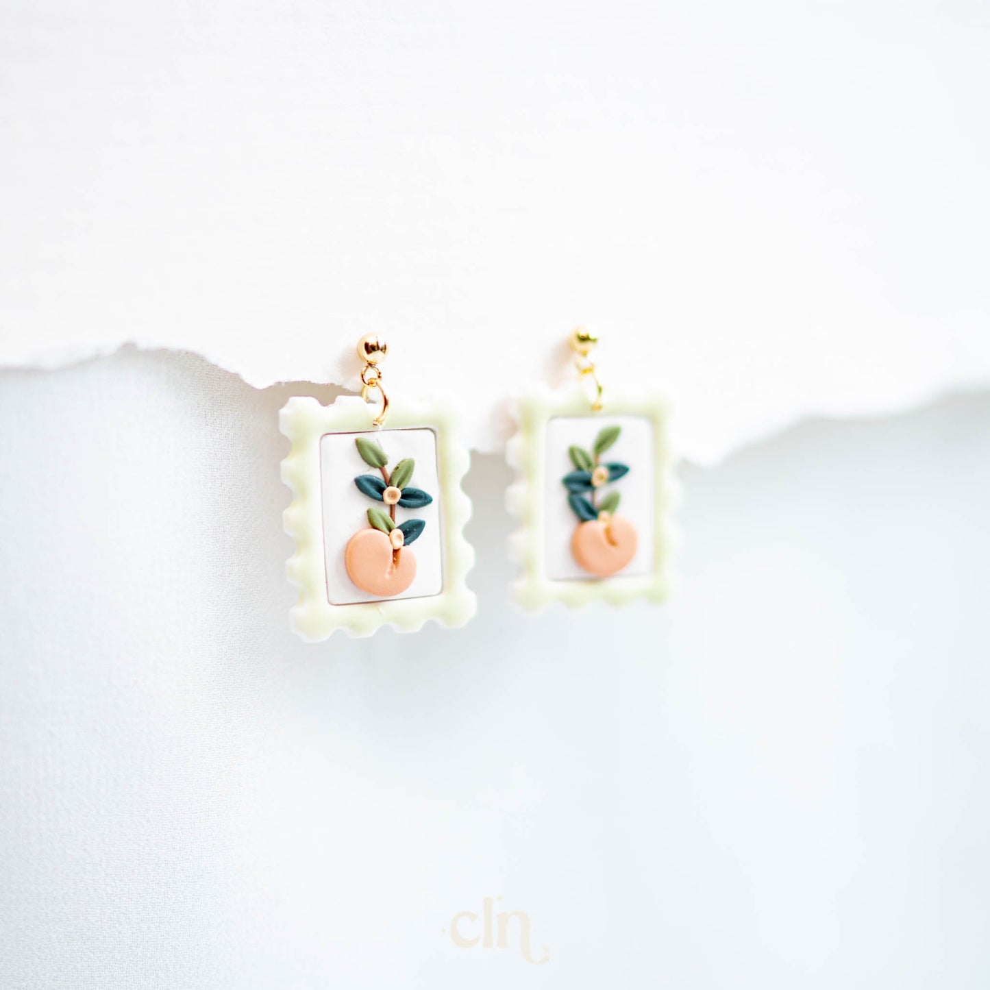 Peach stamps - Earrings - CLN Atelier